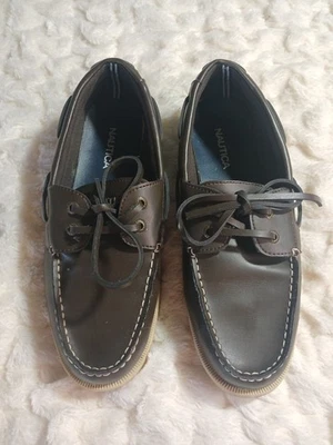  Zapatos de barco de cuero NAUTICA para hombre talla US 9 estilo café QM093-3 Foto 1 de 4