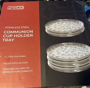 Communion Ware | Stackable Communion Tray with 40 Cups for Churches | Portabl... - Picture 1 of 5