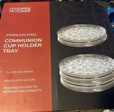 Communion Ware | Stackable Communion Tray with 40 Cups for Churches | Portabl... - Image 1 of 4