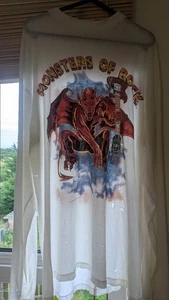 Rare White Long Sleeve Monsters Of Rock Shirt 1991 August Holier Than Genuine 🤟 - Picture 1 of 17