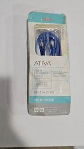 NUOVO ATIVA CAT 6 Cavo Ethernet 14 FT 1000 Mbps Blu Due Maschio RJ45 Spine/A/62 - Foto 1 di 2