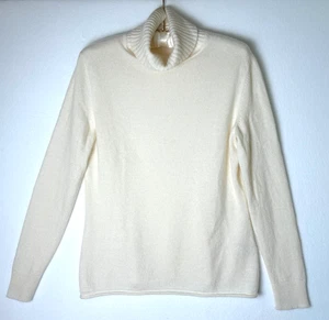 Lafayette 148 M 100% Kaschmir Pullover Elfenbein Langarm Rollkragen Luxuriös - Bild 1 von 11