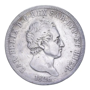 5 LIRE 1826 TORINO CARLO FELICE REGNO DI SARDEGNA - Picture 1 of 2