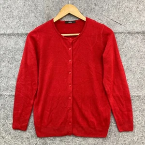 Marks & Spencer Cardigan Womens 8 Red Knit Long Sleeve Button Front 38525 - Picture 1 of 10