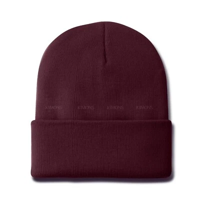 Boné gorro liso sólido malha esqui caveira punho inverno quente desleixado masculino feminino CF - Imagem 1 de 4