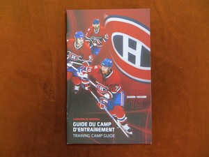 2009-10 Montreal Canadiens Training Camp Guide Program Hockey Schedule Back