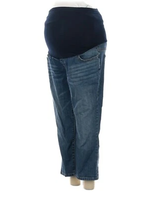 Pantalones de mezclilla recortados Liz Lange Maternity 4 azules lavado oscuro cintura elástica Foto 1 de 4