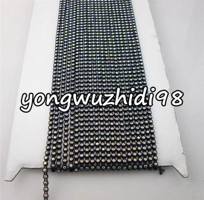 Cristal de vidrio grado B AB 2mm pedrería lotes bandas de color cadena 10 yardas ss6 Foto 1 de 3