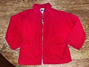 Vtg Red Corduroy Coat Child Flannel New York Fall pockets Xmas Blazer - Picture 1 of 5
