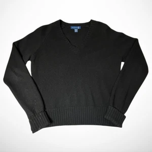 Brookmore 100% Cashmere Sweater Men XL Black RN104647 Preppy 90s Luxury **Read** - Picture 1 of 8