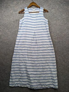 Abito J Jill donna XS blu bianco righe love lino maxi canotta senza maniche crociera - Foto 1 di 13