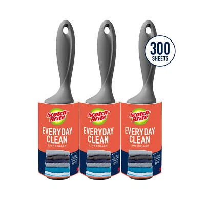 Scotch-Brite Lint Roller, 100 Sheets per Roller, 3 Count New Upgrade