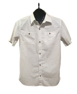 Gap Kids Red White Blue Short Sleeve Button Down Shirt Boy's XXL Striped Casual - Picture 1 of 4