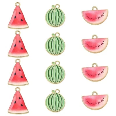 30 dijes de esmalte de sandía imitación rebanadas de frutas dijes para joyería hágalo usted mismo Foto 1 de 4