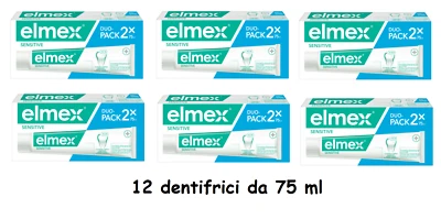 12 dentifricio Elmex Sensitive 75 ml per denti sensibili