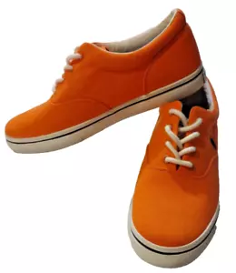 Polo Ralph Lauren Keaton Pony Herren Schnürschuhe Canvas Sneaker Schuhe Orange Größe 7 - Bild 1 von 9
