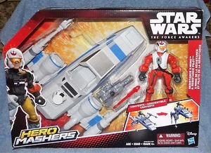 STAR WARS THE FORCE AWAKENS 2015 HERO MASHERS RESISTANCE X-WING & PILOT SET - Picture 1 of 7