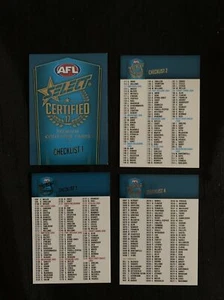 2017 SELECT CERTIFIED CARDS CHECKLIST BASIC SET (4) - Picture 1 of 2