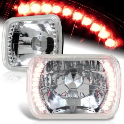 Герметичный красный светодиодный хромированный корпус 7 x 6 дюймов H6014 H6052 H6054 с прозрачными фарами - Изображение 1 из 4