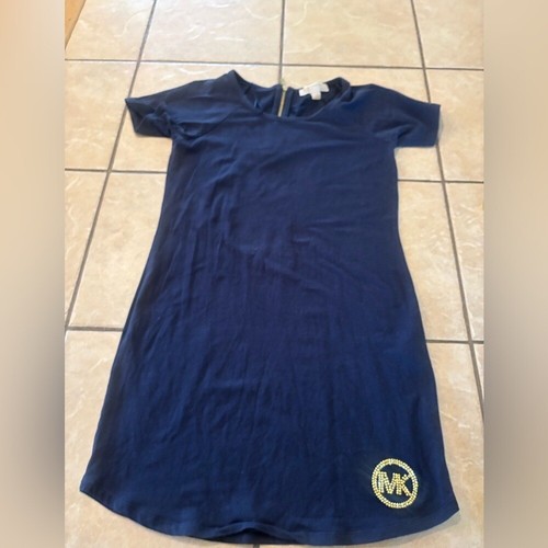 Abito Michael Kors blu navy con logo oro