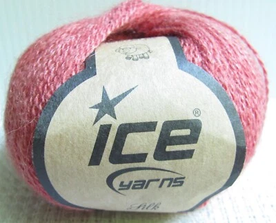 ICE Yarns Silk/Mohair/Wool  Lace Yarn Peach Color 207 yards Multiple available! - Image 1 of 3