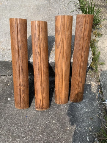 Mid Century Oak Curved Front Wood Furniture Table Legs 29” Salvage Crafter VTG Cover