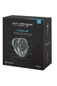 DOPPIO INTERPHONE INTERFONO CELLULARLINE TOUR AURICOLARE BLUETOOTH X CASCO MOTO - Foto 1 di 2