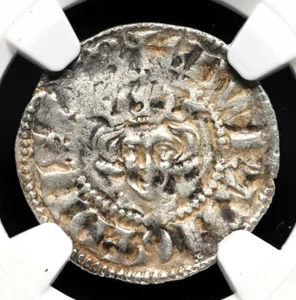 ENGLAND. Edward I Longshanks, 1272-1307. Penny, Canterbury, S-1419, NGC AU - Picture 1 of 4