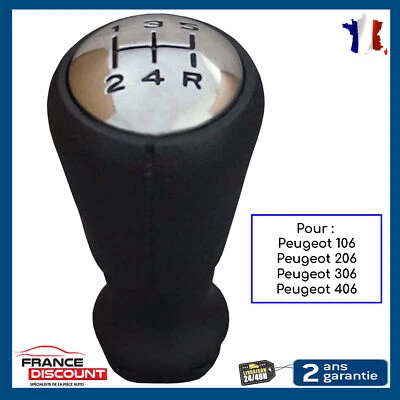 POMMEAU DE LEVIER 5 VITESSES CHROME - 2403.AP Prévu pour 106 II 206 306 406 605 - Photo 1/4