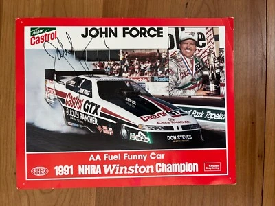 Foto promocional autógrafa firmada a mano de John Force de la NHRA 8 1/2 X 11 Foto 1 de 3