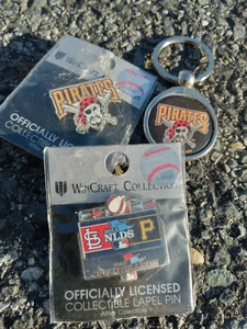 MLB Pittsburgh Pirates LOT. logo hat / Lapel Pin 2013 NLDS pin. Key chain ⚾ - Picture 1 of 2
