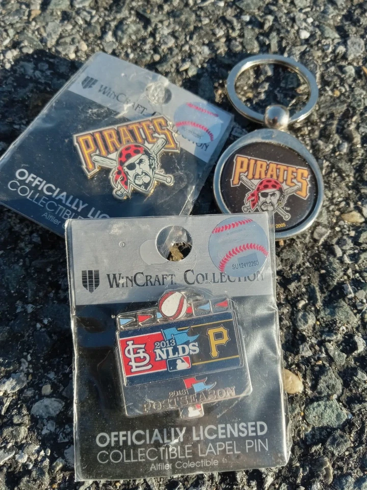 MLB Pittsburgh Pirates LOT.  logo hat / Lapel Pin 2013 NLDS pin. Key chain ⚾  - Image 1 of 2
