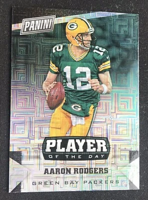 AARON RODGERS 2016 PLAYER OF THE DAY #7 RARE ESCHER SQUARES PARALLEL PACKERS - Image 1 of 2