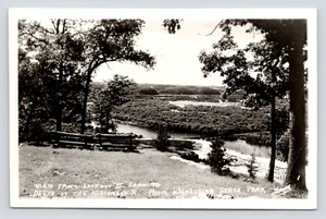RPPC Aerial View Wisconsin River Delta from Wyalusing State Park Photo Postcard - Picture 1 of 2