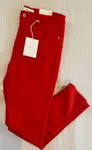 KANCAN PREMIER Womens Sz 15/ 31 skinny jeans mid rise stretchy denim ruby red - Picture 1 of 8