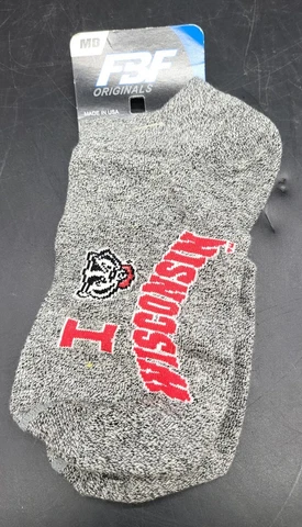 NCAA Wisconsin Badgers Socks Fan Size Medium 5-10 NEW Cover
