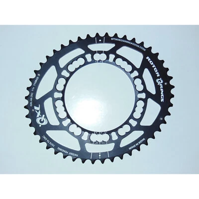 New ROTOR QXL 46T (A) Single Outer Oval Road Chainring 5x110 BCD Black for 46/36 - Image 1 of 4