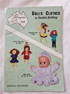 Vintage 1980s Doll's Clothes in Double Knitting pattern book Paragon 10"-20" N56 - Picture 1 of 5