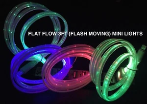 3FT LED GLOW LIGHT-UP data sync charger cable FOR apple samsung htc lg micro USB - Picture 1 of 19
