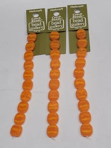 galleria perline vortice arancione vetro lenticchia ceco (SET DI 3) - Foto 1 di 9
