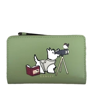 RADLEY Vogelbeobachtung Hosta grün Leder Medium faltbare Handtasche mit Staubbeutel - neu - Bild 1 von 5
