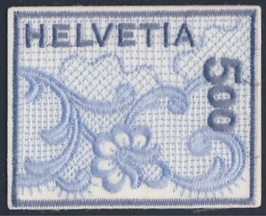 Switzerland - "ST. GALLEN EMBROIDERY STAMP" World's First Embroidered Stamp 2000 - Picture 1 of 4