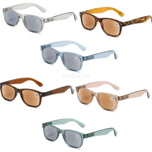2034 Mens Tinted Reading Glasses Sunglasses Retro Readers UV 1.0 1.5 2.0 2.5 3.0 - Picture 1 of 14