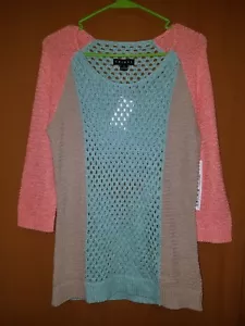 TRIBAL Tunic Sweater, Womens Sz S, Multicolored, Scoop Neck, Cotton Blend, NEW - Picture 1 of 11