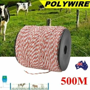 500M Electric Fence Wire Roll Tape Poly Stainless Steel Fencing Insulator Tool - Picture 1 of 11