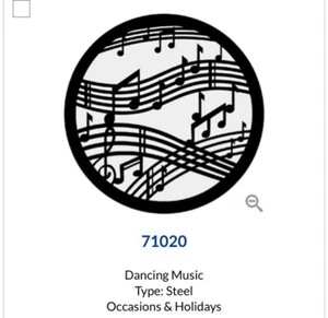 Rosco Lighting Gobo, "Dancing Music", Size M, NEW, Great for dance/Music shows - Picture 1 of 1