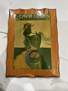 Vintage D. Palladini Psychedelic Capricorn '69 Art Print Epoxy On Wood 6.5”X9” - Picture 1 of 4