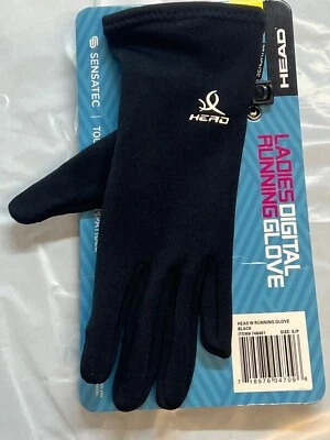 NEW Head Running Gloves Digital Women's Sensatec BLACK SMALL - Image 1 of 2