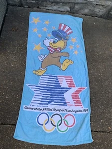 Vintage 1984 Olympische Spiele Strandtuch Sam The Eagle Maskottchen LA Olympische Spiele - Bild 1 von 7