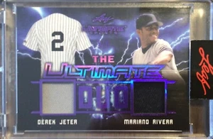 Leaf The Ultimate Duo 2021 Derek Jeter Mariano Rivera púrpura Yankees de Nueva York SP/9 - Imagen 1 de 2